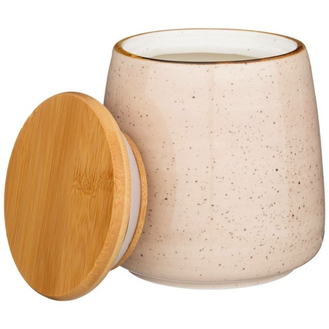 Банка с деревянной крышкой bronco "nature" 13*12 см 900 мл кремовая Bronco (263-1104)