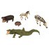 Набор фигурок животных серии "Мир диких животных": 2 зебры, 2 бегемота и крокодил (набор из 5 фигурок) (MM211-288)