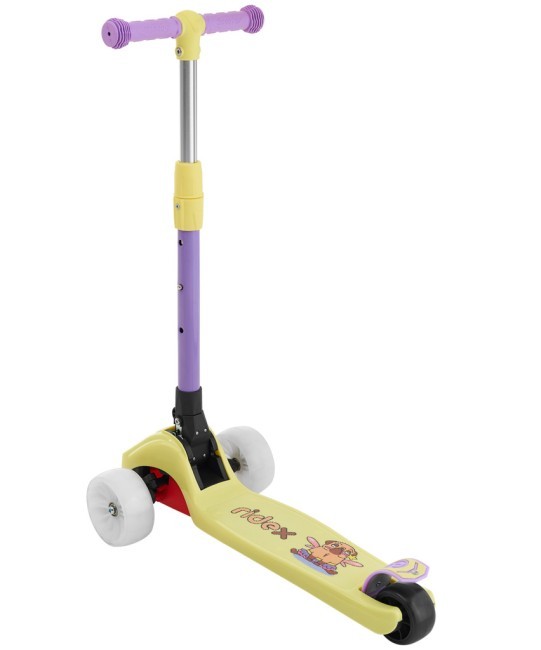 БЕЗ УПАКОВКИ Самокат 3-х колесный Juicy R, 120/80 мм, желтый/фиолетовый (2106806) БЕЗ УПАКОВКИ Самокат 3-х колесный Juicy R, 120/80 мм, желтый/фиолетовый (2106806)