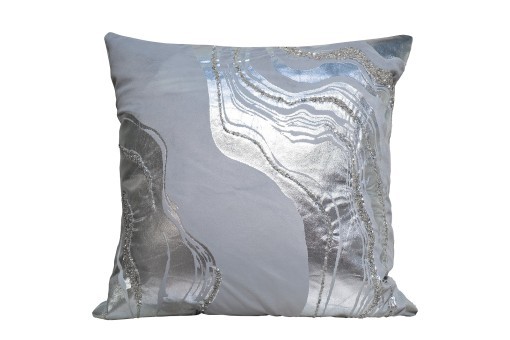 Подушка с принтом и бисером "Фолио" серый 45*45 (TT-00014434)