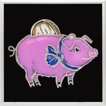 Картина Символ года Свинья копилка с кристаллами Swarovski (2137) Картина Символ года Свинья копилка с кристаллами Swarovski (2137)