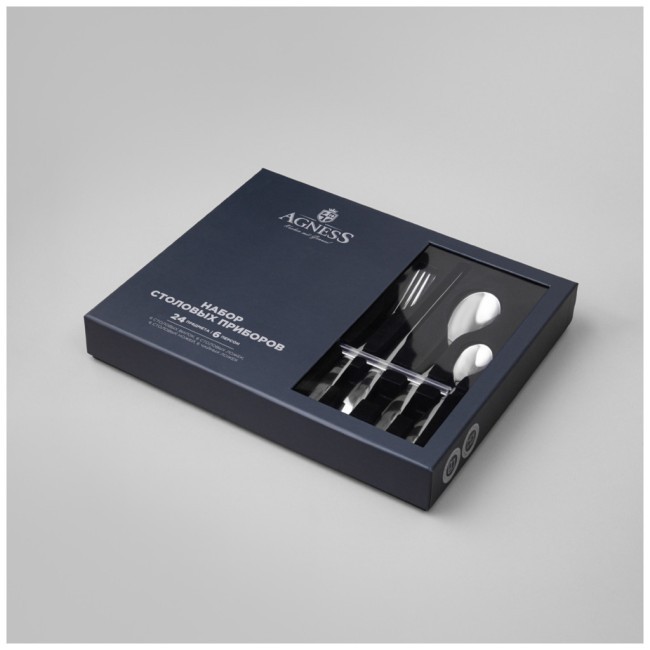 Набор столовых приборов dolce agness 24 пр., сталь 18/10 Agness (1000-025) Набор столовых приборов dolce agness 24 пр., сталь 18/10 Agness (1000-025)