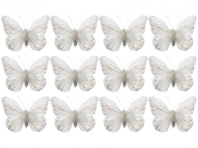 Комплект из 12-ти декоративных изделий на клипсе "бабочки" 10 см. Lefard (241-1905)