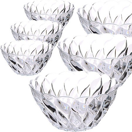 Набор стеклянных салатников 6 штук,300мл (917) Набор стеклянных салатников 6 штук,300мл (917)