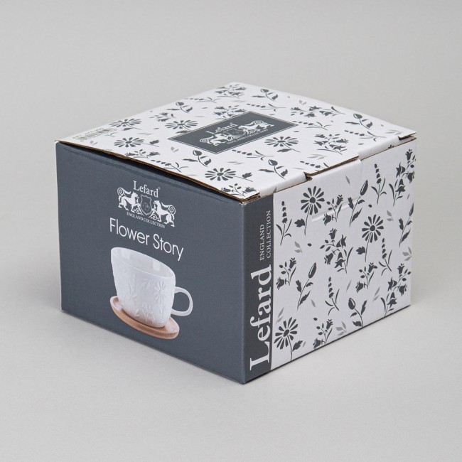 Чайная пара lefard "flowers story" с дерев. блюдцем 450 мл Lefard (474-250)