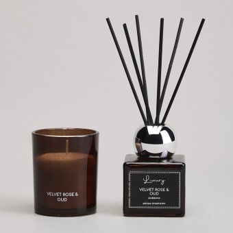 Набор ароматический "luxury" свеча в стакане 6*7,5 см и диффузор 70 мл velvet rose&oud Lefard (605-122) Набор ароматический "luxury" свеча в стакане 6*7,5 см и диффузор 70 мл velvet rose&oud Lefard (605-122)