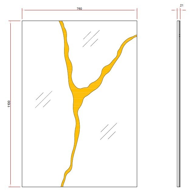 Зеркало с золотым декором 110*76*2см (TT-00011857)