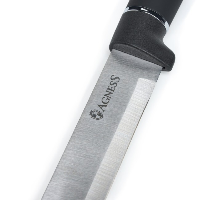 Набор agness из 11пр:5 ножей,половник,лопатка,шумовка,подставка,ножеточка,ножницы,черный мрамор/серы Agness (671-227)