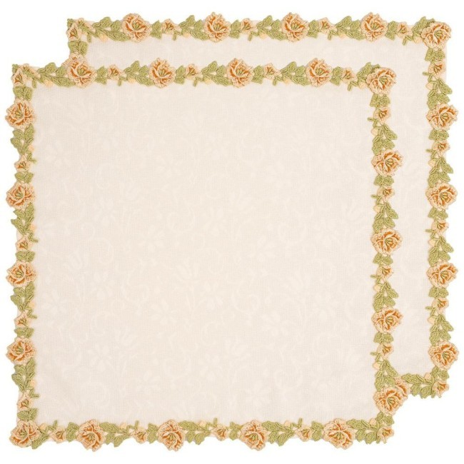 Набор салфеток из 2-х шт "нега",40х40см, 100% пэ, с кружевом, Lefard (850-835-38)