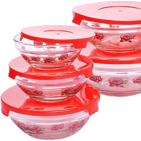 Салатницы д/мик цв/кр 10пр КРАСНЫЙ LR (26867-1)