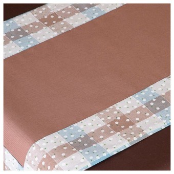 Дорожка на стол  "мокко" ,80х40см,100% хлопок,мокко+клетка, Lefard (850-884-3)