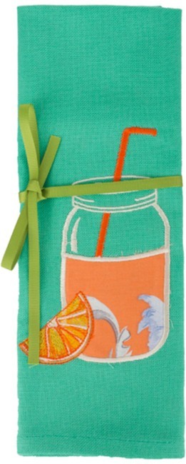 Салфетка-плейсмет 35*45 см "смузи-апельсин" х/б 100%, св-бирюза SANTALINO (850-453-20)