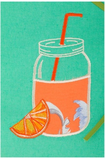 Салфетка-плейсмет 35*45 см "смузи-апельсин" х/б 100%, св-бирюза SANTALINO (850-453-20)
