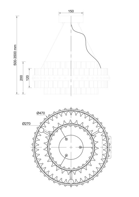 Люстра подвесная "Galaxy" стекло прозрач. d47*h20см (TT-00013036)