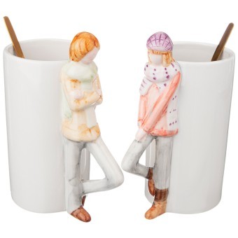 Набор кружек из 2 шт. "влюбленные" 450 мл. с ложками Lefard (149-657)