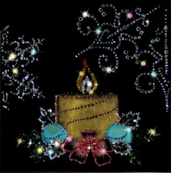 Картина Новогодняя свеча с кристаллами Swarovski (1229)