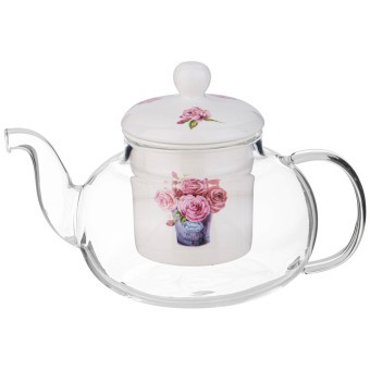 Чайник стеклянный с фарфоровым ситом lefard тюльпаны 650 мл Lefard (87-333) Чайник стеклянный с фарфоровым ситом lefard тюльпаны 650 мл Lefard (87-333)
