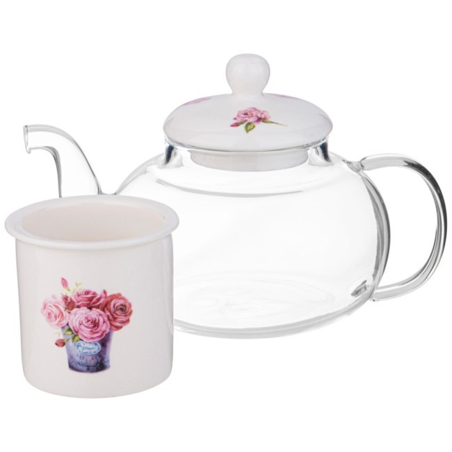 Чайник стеклянный с фарфоровым ситом lefard тюльпаны 650 мл Lefard (87-333) Чайник стеклянный с фарфоровым ситом lefard тюльпаны 650 мл Lefard (87-333)