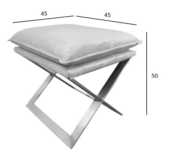 Банкетка велюр бежевый/хром 47*45*46см (TT-00005091) Банкетка велюр бежевый/хром 47*45*46см (TT-00005091)