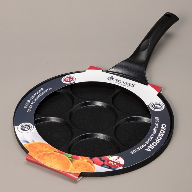 Сковорода agness для оладий с антипригар.покрытием, индукция, диаметр=26.5 см Agness (932-030)