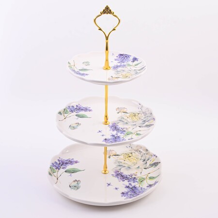 Конфетница 3х-ярусная Букет фантазий доломит LR (60221) Конфетница 3х-ярусная Букет фантазий доломит LR (60221)