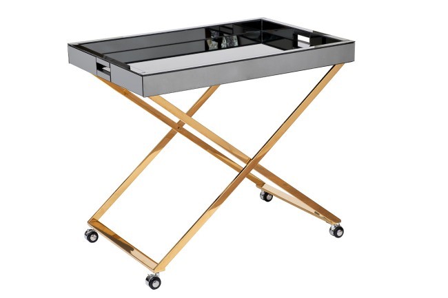 Стол сервировочный матовый, н/ж сталь золото 80*55*67см (TT-00008393) Стол сервировочный матовый, н/ж сталь золото 80*55*67см (TT-00008393)