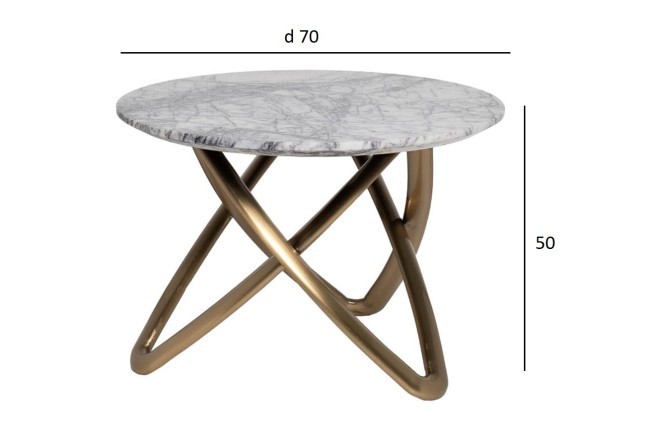 Стол журнальный натур. белый мрамор d70*50см (TT-00010516)