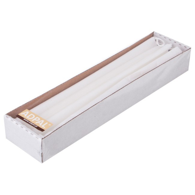 Набор свечей из 8 шт. 23/1 см. лакированный белый Adpal (348-627) Набор свечей из 8 шт. 23/1 см. лакированный белый Adpal (348-627)