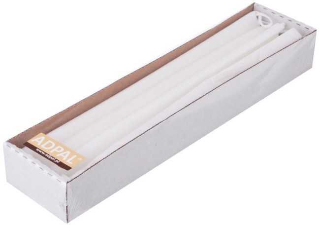 Набор свечей из 8 шт. 23/1 см. лакированный белый Adpal (348-627) Набор свечей из 8 шт. 23/1 см. лакированный белый Adpal (348-627)