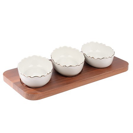 Менажница на подставке 3 блюда 4пр керамика LR (90036-331) Менажница на подставке 3 блюда 4пр керамика LR (90036-331)