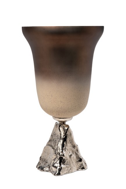 Ваза стекл. матовая на металл. основании d25*45см (TT-00011289)