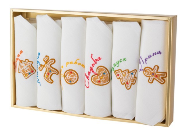 Комплект салфеток 42*42см-6шт, "пряничное гадание", 100% хлопок, белый SANTALINO (850-519) Комплект салфеток 42*42см-6шт, "пряничное гадание", 100% хлопок, белый SANTALINO (850-519)