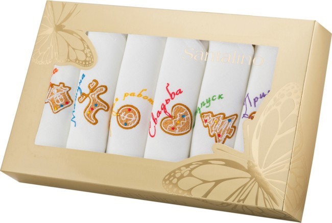 Комплект салфеток 42*42см-6шт, "пряничное гадание", 100% хлопок, белый SANTALINO (850-519) Комплект салфеток 42*42см-6шт, "пряничное гадание", 100% хлопок, белый SANTALINO (850-519)
