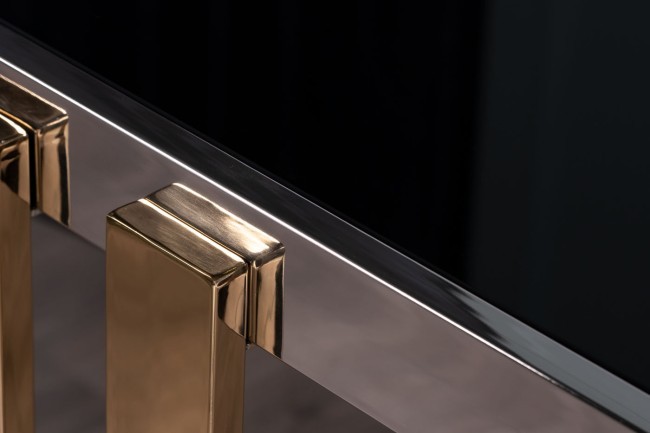 Консоль черн.стекло/хром+золото 120*40*78см (TT-00010390)