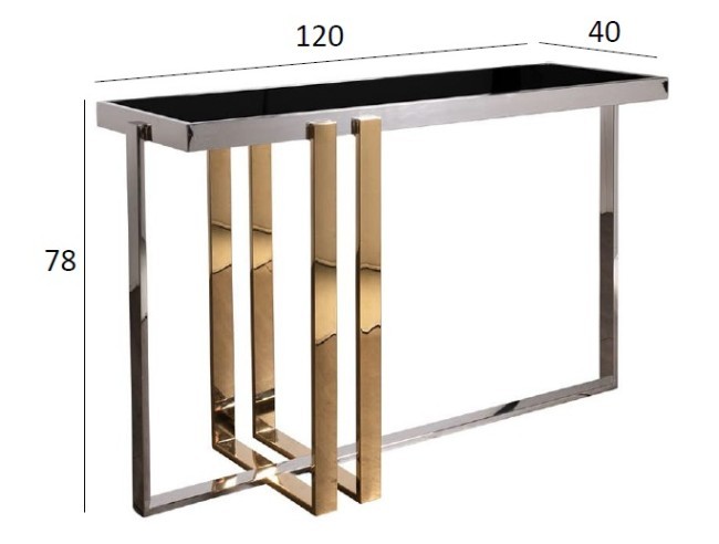 Консоль черн.стекло/хром+золото 120*40*78см (TT-00010390)