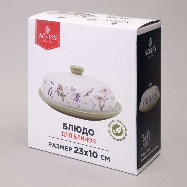 Блюдо для блинов agness "flower story" 23*10 см Agness (358-2185)