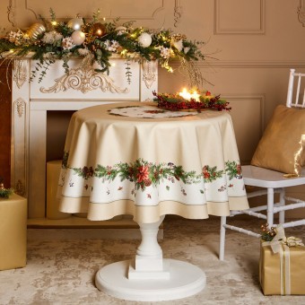 Скатерть круглая "celebration"150 см ,бежевый, 100% хлопок ,твил горох с пропиткой Lefard (850-734-27) Скатерть круглая "celebration"150 см ,бежевый, 100% хлопок ,твил горох с пропиткой Lefard (850-734-27)