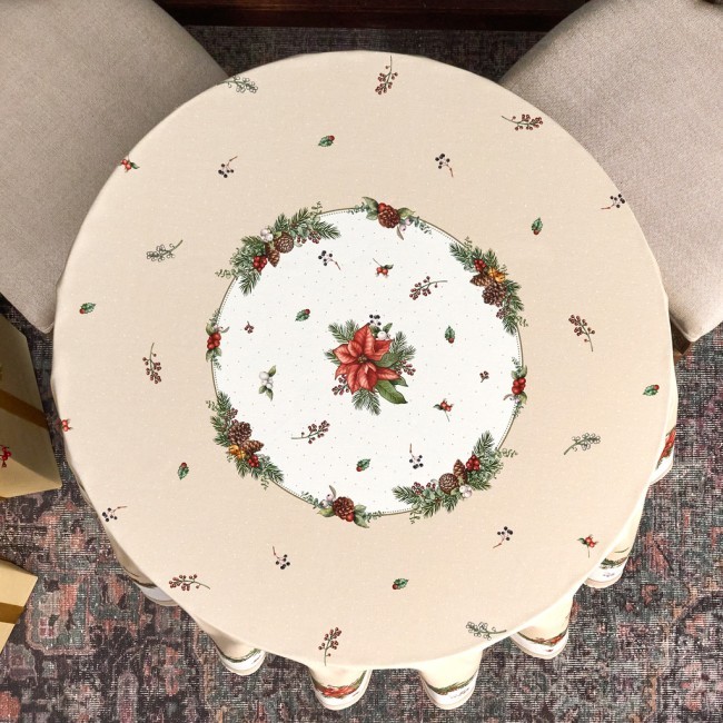 Скатерть круглая "celebration"150 см ,бежевый, 100% хлопок ,твил горох с пропиткой Lefard (850-734-27) Скатерть круглая "celebration"150 см ,бежевый, 100% хлопок ,твил горох с пропиткой Lefard (850-734-27)