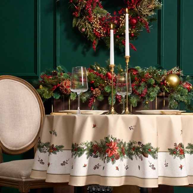 Скатерть круглая "celebration"150 см ,бежевый, 100% хлопок ,твил горох с пропиткой Lefard (850-734-27) Скатерть круглая "celebration"150 см ,бежевый, 100% хлопок ,твил горох с пропиткой Lefard (850-734-27)