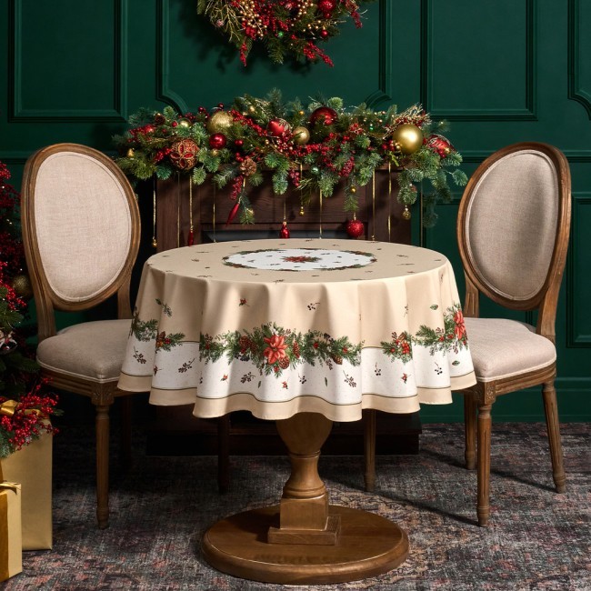 Скатерть круглая "celebration"150 см ,бежевый, 100% хлопок ,твил горох с пропиткой Lefard (850-734-27) Скатерть круглая "celebration"150 см ,бежевый, 100% хлопок ,твил горох с пропиткой Lefard (850-734-27)