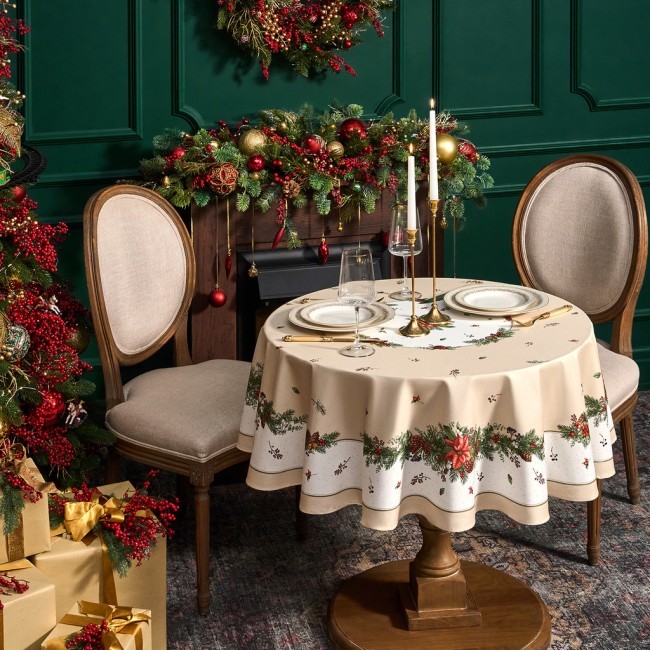 Скатерть круглая "celebration"150 см ,бежевый, 100% хлопок ,твил горох с пропиткой Lefard (850-734-27) Скатерть круглая "celebration"150 см ,бежевый, 100% хлопок ,твил горох с пропиткой Lefard (850-734-27)