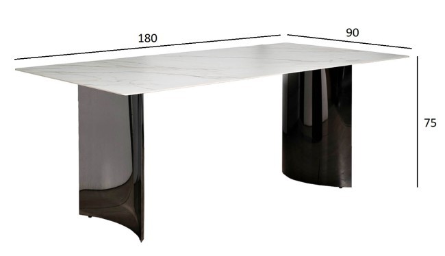 Стол обеденный иск.камень белый 180*90*75см (TT-00010256)
