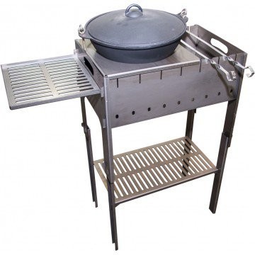 Мангал разборный Тонар со столиком под казан, в чехле, сталь 2 мм (67325)