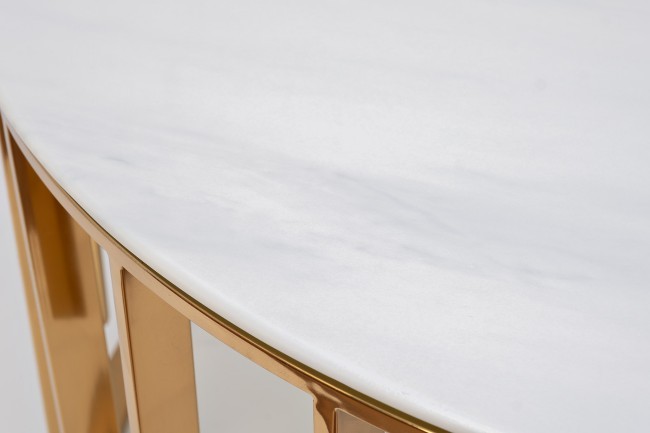 Стол журнальный мрам.стекло/золото d46*53см (TT-00011624)