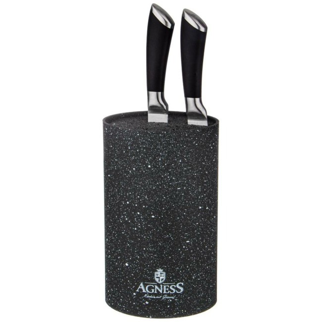 Подставка для ножей agness "black marble" универсальная,11*18см Agness (911-688)