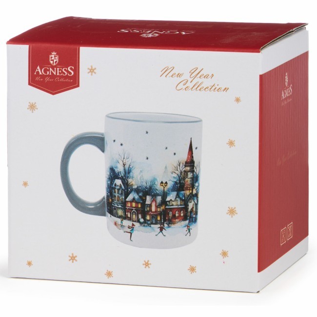 Кружка agness "с новым годом!" 320 мл,11,5*8*9,5 см Agness (358-2338)