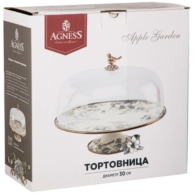 Тортовница agness с крышкой, серия яблоневый сад, диа.30см Agness (950-537) Тортовница agness с крышкой, серия яблоневый сад, диа.30см Agness (950-537)