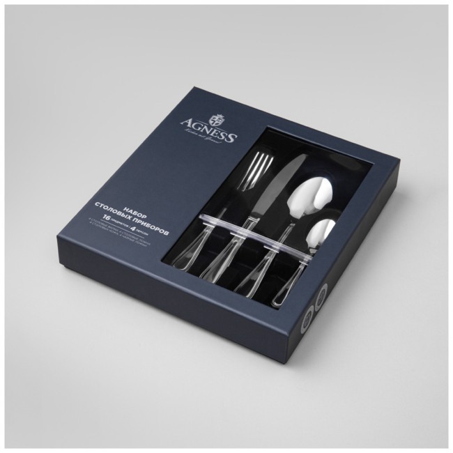 Набор столовых приборов prima agness 16 пр., сталь 18/10 Agness (1000-023) Набор столовых приборов prima agness 16 пр., сталь 18/10 Agness (1000-023)