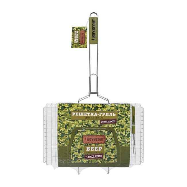 Решетка-гриль Boyscout для стейков с вилкой 61301 (62760) Решетка-гриль Boyscout для стейков с вилкой 61301 (62760)