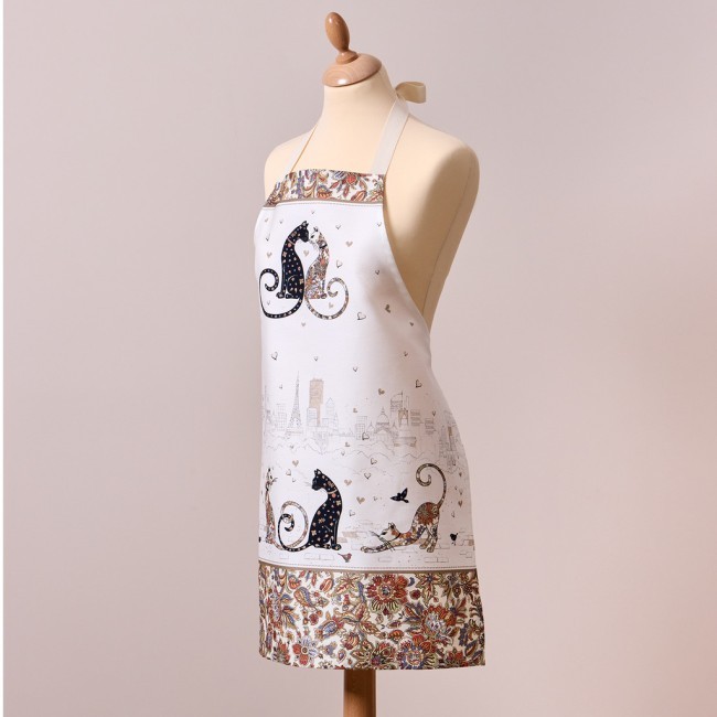 Фартук "парижские коты"60х70см 100% хлопок, кайма,твил,пропитка Lefard (850-746-7)